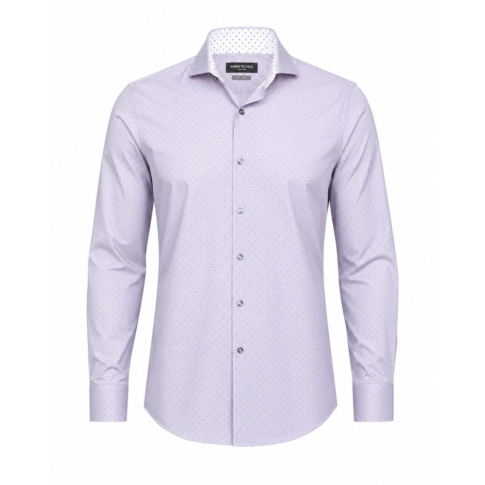Kenneth Cole Reaction Slim Fit Dress Shirt Mens 16.5 34/35 Purple Rouge NWT